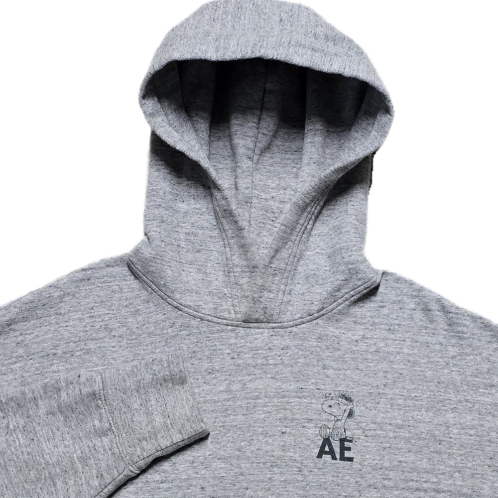 American Eagle X Peanuts Snoopy Gray Hoodie Sweatshirt Mens M Relaxed Fit Baggy